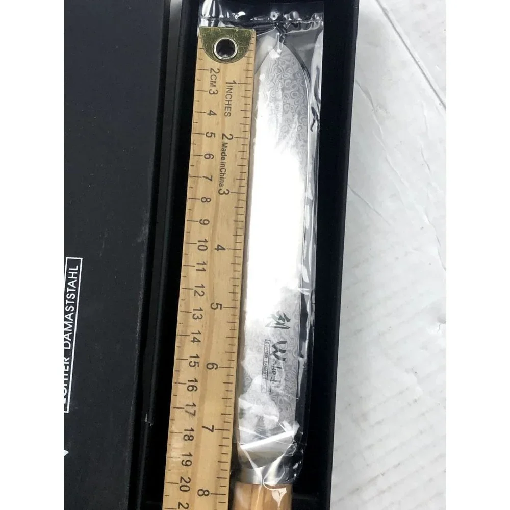Wakoli Damascus Santoku knife blade 7-inch 67 layers Genuine Japanese Box New